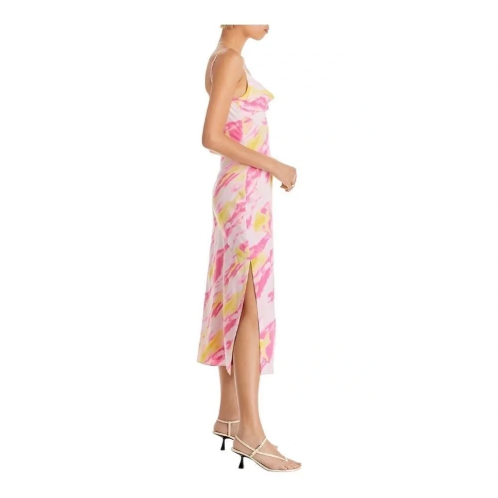 Aqua Pink and Yellow Sunset Dress - Picture 5 of 9